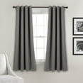 thumbnail image 1 of Lush Dcor Isolé Oeillet Occultant Rideaux Gris Foncé Paire Set 52x63, 1 of 2