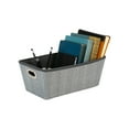 thumbnail image 3 of Simplify Small Herringbone Nonwoven Grommet Shelf Tote in Grey, 3 of 6