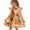 Orange, variant on Girls Dresses Halloween Pumpkin Bat Pattern Tiered Flutter Sleeve Midi Dress Lightweight Fall Halloween Holiday Outfit for Girls 3–12Y