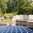 thumbnail image 4 of SAFAVIEH Courtyard Eustacia Geometric Trellis Indoor/Outdoor Area Rug Navy/Beige, 4' x 5'7", 4 of 10