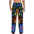 thumbnail image 3 of Uemuo Colorful Floral Pattern Men's Wide Leg Palazzo Lounge Pants with Pockets Light Weight Loose Comfy Casual Pajama Pants-Large, 3 of 9