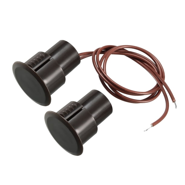 NC Empotrado Cableado Seguridad Ventana Puerta Contacto Sensor Alarma Magnético Lengüeta Interruptor Marrón RC-36