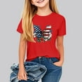 thumbnail image 2 of Jinhomg Boys Girls Cute Graphic Tees Novelty American Flag Crew Neck Shirts Loose Fit Comfy Short Sleeve Patriotic Tops Red 130, 2 of 8