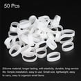 thumbnail image 3 of Silicone Rubber Bands Rings 50 Pack Non Slip 1 1/4" Flat White for Books, Art, Boxes, Cord Wrapping, Bag Wraps, 3 of 5