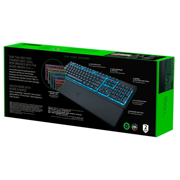Razer Ornata V3 X Wired Gaming Keyboard, Silent Membrane, Chroma