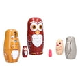 thumbnail image 2 of Riousery 6Pcs Cartoon Owl Russian Nesting Dolls Handmade Wooden Animal Figurines Ornaments Kids Toys Home Furnishings Decor (5.9 inches / 15 cm), 2 of 9