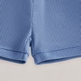 thumbnail image 4 of YDFCWXW 2 Pack Toddler Baby Boy Shorts Summer Waffle Knit Baby Plain Shorts Casual Elastic Waist Joggers Bottom (Blue, 6-12 Months), 4 of 7