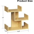 thumbnail image 2 of Display Shelf Set of 2,Desktop Bookshelf,Wood Desktop Bookshelf for Living Room, Bedroom Shelves for Decor 6.30" D x 13.4" W x 14.2" H Natural Oak, 2 of 13