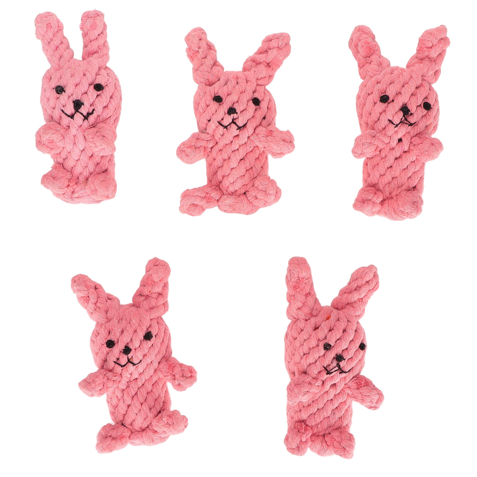 Jouet Lapin Tricoté, Corde en Coton Robuste et Sûre pour Petits Chiens