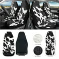 thumbnail image 2 of Renewold Cow Print 12 PCS Front Car Seat Cover Full Set, with Steering Wheel Cover Seat Belt Pad Cover Armrest Box Mat Trash Bin Rear View Mirror Cover Cup Holders Keychain Air Vent Bag Car Decor, 2 of 7