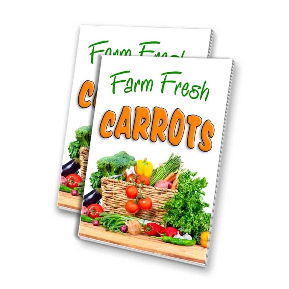 Farm Fresh Carrots (24" X 36") 4mm Corrugated Plastic Panel, Graphics Applied To 1 Side (Pk of 2)