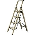 thumbnail image 5 of 4 Step Ladder,Folding Step Stool with Convenient Handgrip for Home,Office,Kitchen, Aluminum Lightweight Portable Step Stool with Anti-Slip Sturdy Pedal,330 lbs Capacity (Gold), 5 of 5