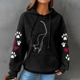 thumbnail image 2 of Women's Waffle Hoodies Sweatshirt Valentines Cute Heart Cat Paw Graphic Pullover Long Sleeve Hooded, 2 of 4