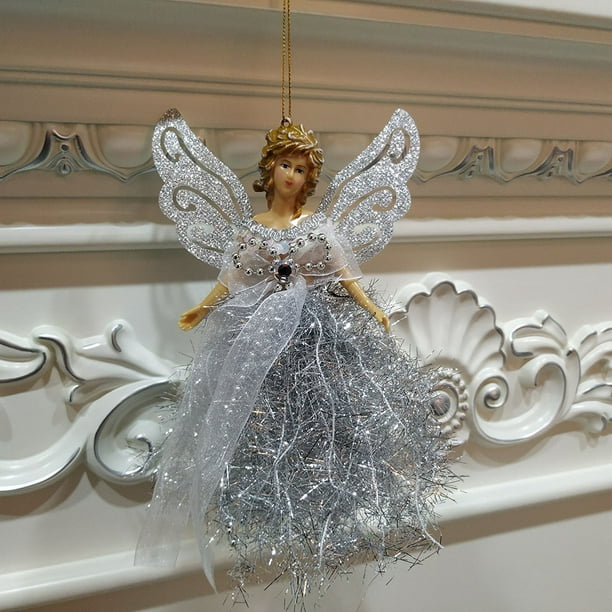 Fiudx Ofertas Relámpago Muñeco De Ángel Con Alas De Navidad, Adornos Colgantes Para Árbol De Navidad, Decoración Del Hogar