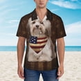 thumbnail image 5 of Havanese Dog With Vintage American Flag Men's 3d Print Casual Button Down Shirts, Novelty Hawaiian Short Sleeves Xl, 5 of 8