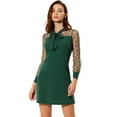 thumbnail image 1 of Unique Bargains Élégant Cravate Partie Maille Pure Panneau Points une Ligne Mini Robe de Femmes, 1 of 6