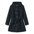 thumbnail image 3 of Women Hooded Long Sleeved Spring And Autumn Jacket Loose Casual Windproof Jacket Medium Jacket Women Hooded Windbreaker Windbreaks for Women Cute Fall Dresses Women 2x Jacket Jacket Tall Women Jacket, 3 of 4