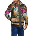 thumbnail image 2 of Kdxio Graffiti Lamp Urban Scene Print Men Hoodies Casual Hoodies for Men with Zip Pockets Full Zip Long Sleeve Sweatshirt Sports Hooded Jacket-Small, 2 of 5