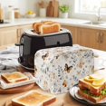 thumbnail image 3 of Toaster Cover 2 Slice, Retro Spring Floral Dustproof Bakeware Oven Protector with Top Hook, Brown Butterfly Botanical Waterproof Small Kitchen Appliance Toasters Dust Cover, 11"x6"x8", 3 of 9