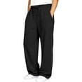 thumbnail image 3 of WOYY Little Girls Athletic Pants High Waisted Straight Sweatpants Casual Black Sports Trousers, 3 of 4