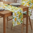 thumbnail image 2 of Table Runner Dresser Scarves 90 Inch Long, Summer Farm Orange Citrus Fruit Green Leaves Linen Dining Table Runners Watercolor Lemon Tabletop Scarf for Wedding Holiday Party Kitchen, 2 of 7