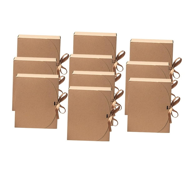 10 cajas de regalo multiusos con cintas para el Día del Padre 31cmx25cmx8cm Marrón
