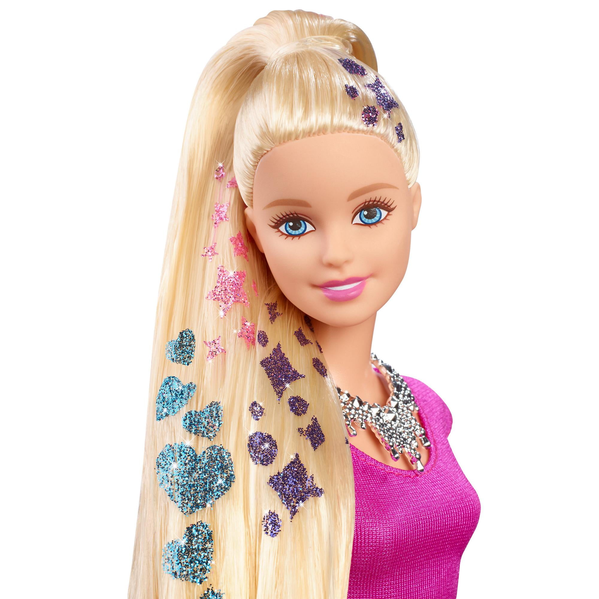 barbie with glitter hair