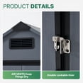 thumbnail image 4 of Dateyes 6'X4' Resin Storage Shed with Floor, Outdoor Plastic Tool Shed with Single Door & Vent, Heavy Duty Shed with Metal Frame, Dark Gray, 4 of 7