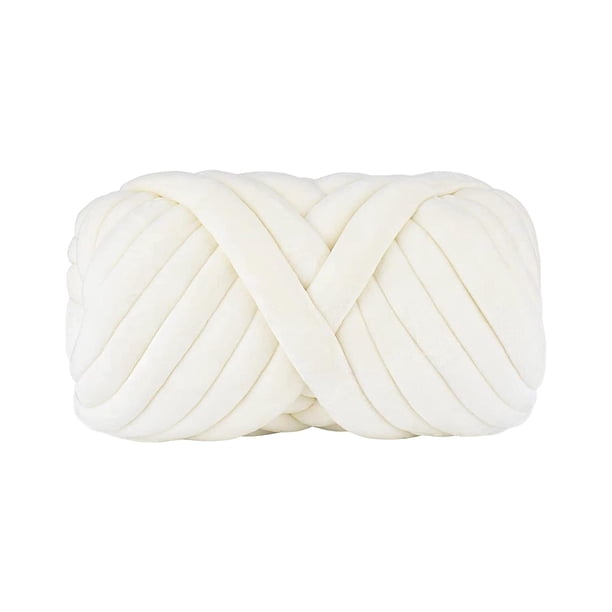 Hilo grueso de terciopelo, suave, cómodo, duradero, ligero, lavable, hilo grande para Blanco