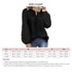 thumbnail image 5 of Top casual de mujer de manga larga con cuello redondo y empalme de encaje para primavera y otoño Negro XXL, 5 of 5