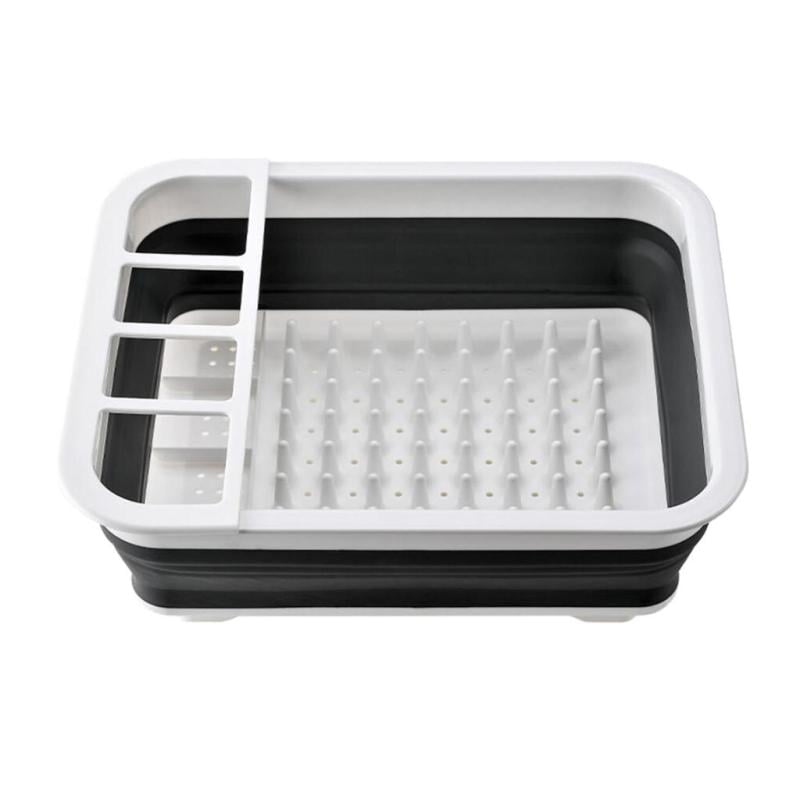 Kitchen Dishes Draining Rack Foldable Dish Rack Dish Drainer Drip Tray