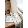 thumbnail image 6 of Lace Hollow Crochet Curtains Boho Sheer Curtain Valance Window Treatment for Kitchen Cafe, Tier with Handmade Tassels Rod Pocket, 6 of 8