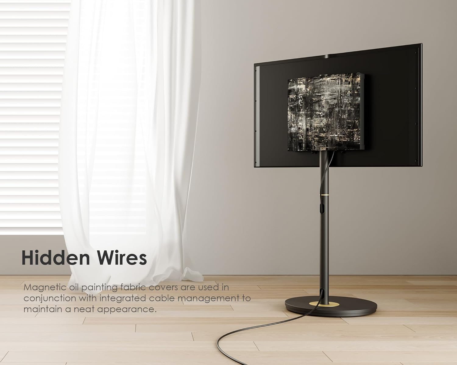 FITUEYES Master Series Rolling TV Stand for 32–65 Inch TVs, Black & Gold