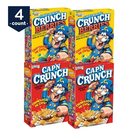 Cap'N Crunch Cereal, 2 Flavor Variety Pack, 4