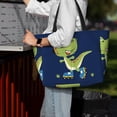 thumbnail image 3 of Japuie Dino Playing Roller Skate Print Large Capacity Beach Travel Bag,Waterproof Beach Totes Bags for Women Men,Foldable Pool Bag with Zipper, 3 of 5