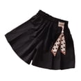 thumbnail image 2 of Girls Summer Casual Shorts Loose Fit Skort Pants Elastic Waist Comfortable Playwear For Kids Age 6 14 Outdoor Daily Wear Classic Girls Shorts Black 6-7 Years, 2 of 3