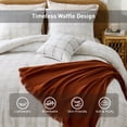 thumbnail image 3 of Regency Heights Waffle Weave Comforter Set with Throw Blanket, 5-Piece Textured Comforter for All Season, King/Cal King Lightweight Waffle Bedding Set for Bed & Sofa Couch, White/Multi Color, 3 of 11