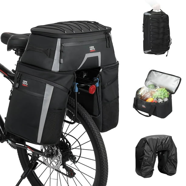 Combo de Alforjas para Bicicleta KEMIMOTO 4 en 1 de 47L con Bolsa Térmica
