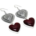 thumbnail image 2 of Natural Red Labradorite Gemstone 925 Sterling Silver Gift Earring 3.03", 2 of 2