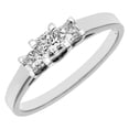 thumbnail image 2 of 18ct White Gold Jewelco London Princess 1/4ct Diamond 1/4ct  Trilogy Ring 3mm, 2 of 7