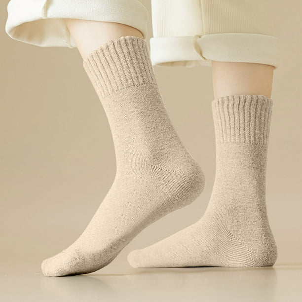Calcetines de invierno para mujer, calcetines de tubo medio con forro polar para mayor calidez y protección contra el frío, calcetines de forro polar, calcetines de algodón para mujer