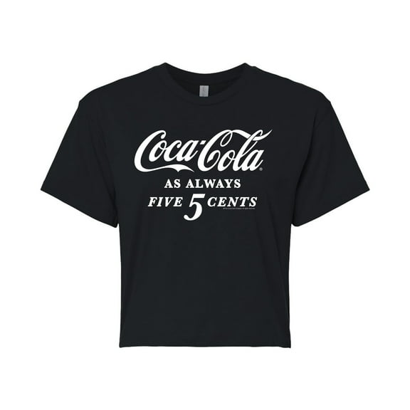 Coca-Cola - As Always Five Cents - Juniors Cropped Pullover Hoodie
