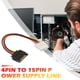 thumbnail image 1 of Cable de alimentación hembra de 8 pines SATA de 15 pines macho a Molex de 4 pines para PCe Riser, 1 of 6