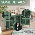thumbnail image 2 of 60" Antique Buffet Cabinet with Floral Carvings with Solid Wood Legs&Antique Brass Handles&Adjustable Shelves, TV Stand for 65''+ TV, Sideboard for Living Room,Dining Room(Antique Green), 2 of 37