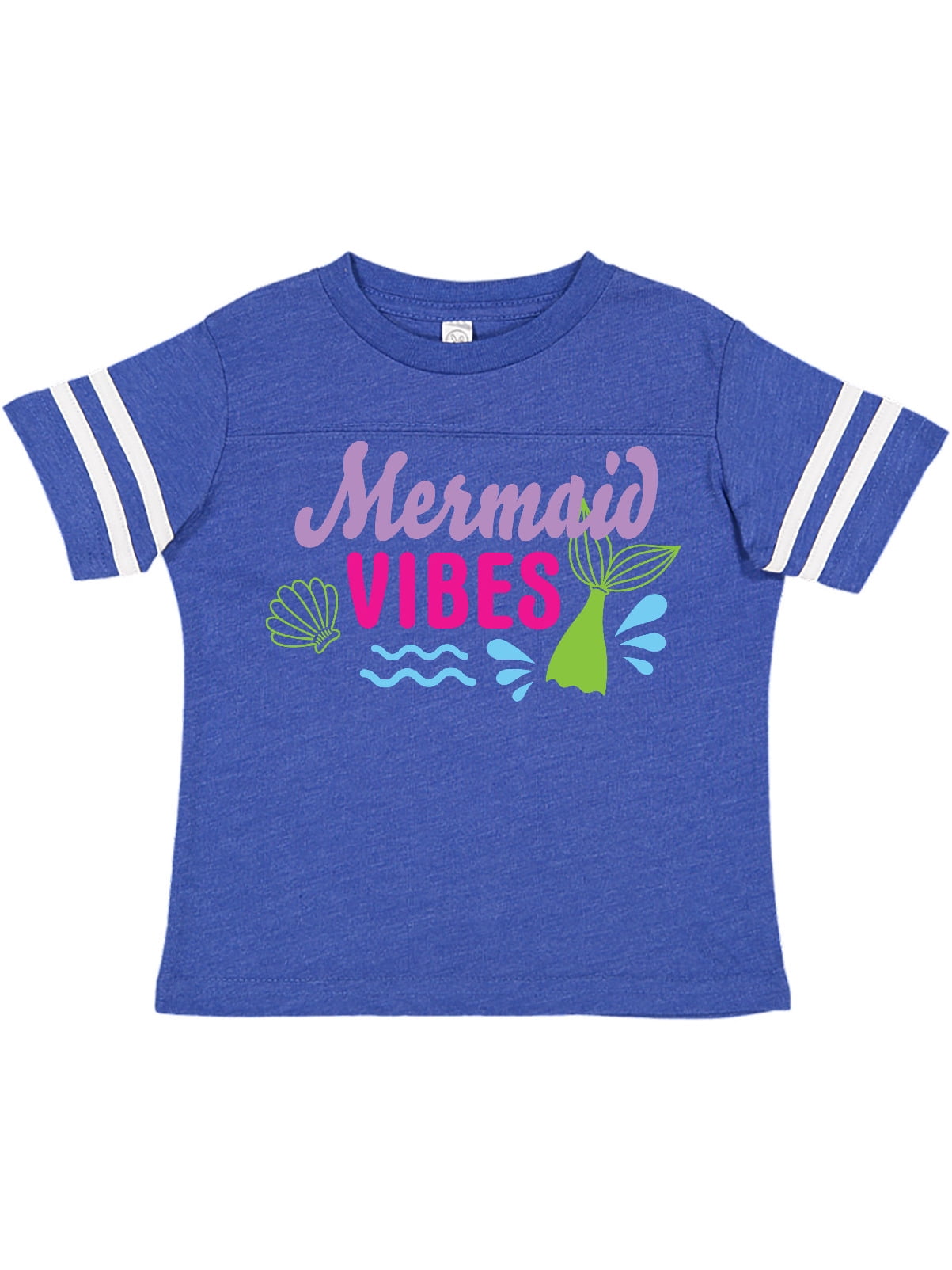 inktastic Mermaid Vibes with Tail and Seashell Toddler T-Shirt