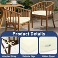 thumbnail image 6 of Findosom Outdoor Chair Cushion Set of 2, 17"x16"x2" Waterproof Patio Seat Chair Cushions with Ties,Fade Resistant Round Corner Outdoor Deep Seat Cushions for Outdoor Furniture,Dining Chair Pads,Beige, 6 of 9