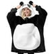 thumbnail image 1 of Manta portátil con capucha para reír, atuendo cálido, sherpa panda, 1 of 7