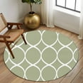 thumbnail image 3 of Abstract Geometric Washable Area Rug&nbsp;5 ft White Twisted Lines Green Background Soft Round&nbsp;Rugs for Living Room, Non Slip Carpet for Bedroom&nbsp;Entryway Dining Room, 3 of 9