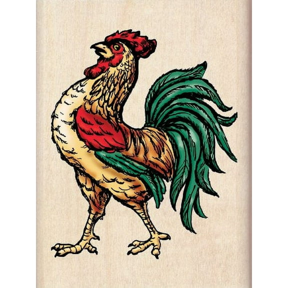 Inkadinkado Rooster Wood Stamp