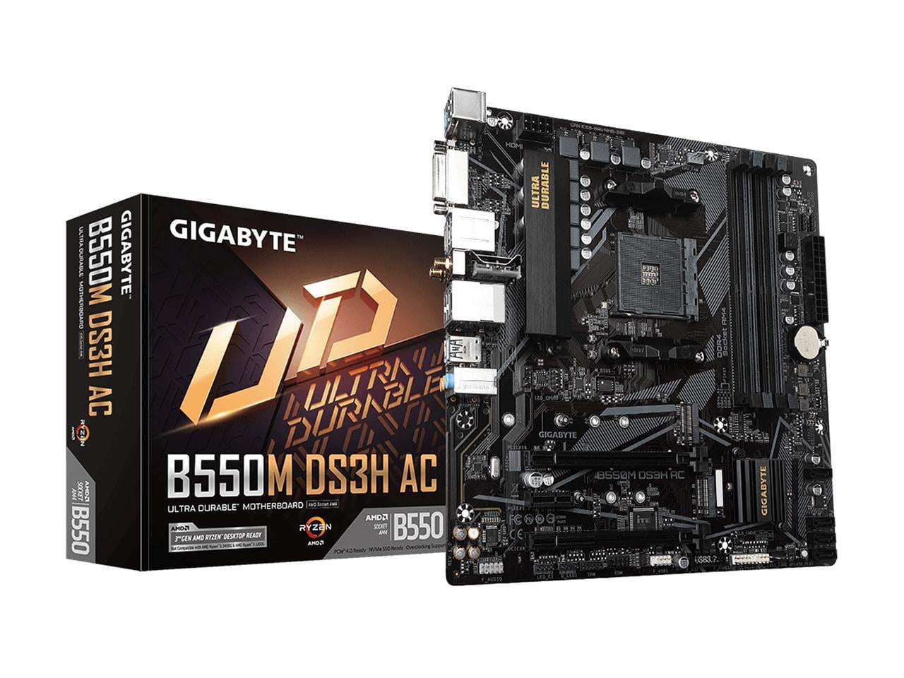 GIGABYTE B550M DS3H AC AM4 AMD B550 SATA 6Gb/s Micro ATX AMD
